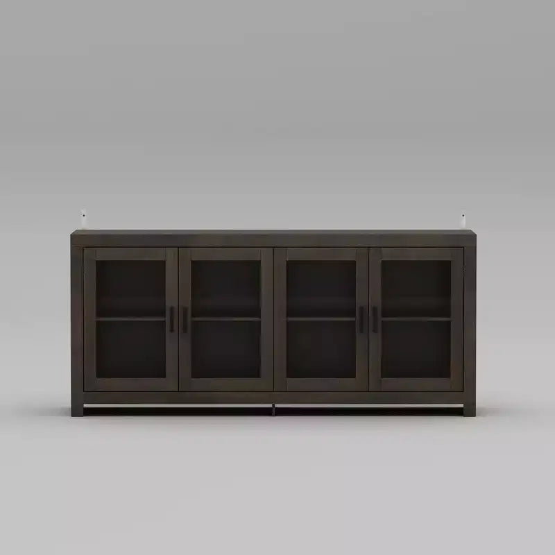 Mobile contenitore credenza Famapy Sophisticated Deep Brown: Elegante contenitore con finitura in legno venato intenso