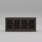 Mobile contenitore credenza Famapy Sophisticated Deep Brown: Elegante contenitore con finitura in legno venato intenso