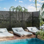 Bob Hexagonal Diamond Black Galvanized Steel Screen 183x120x40cm