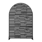 Pannello schermo privacy indipendente in lamiera zincata arcuata nera, con luci e ombre, 71,37x46,8 pollici, adatto per camere da letto o uffici
