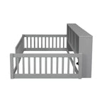Letto Montessori Whisen Wood Twin XL con armadietti contenitori e porte USB