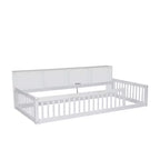 Letto Montessori Whisen Wood Twin XL con armadietti contenitori e porte USB