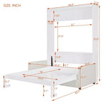 Letto a scomparsa Whisen Clever Full Size, pieghevole a divano con cuscino