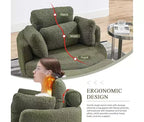 GDFStudio Dinah Moderna Sedia Girevole a 360° in Bouclé Alta 40 cm con Pouf Contenitore