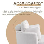 GDFStudio Dinah Moderna Sedia Girevole a 360° in Bouclé Alta 40 cm con Pouf Contenitore