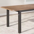 Set da pranzo allungabile da 63'' a 5 pezzi con 2 panche e 2 sgabelli quadrati per 4-8 persone, perfetto per piccoli spazi, noce