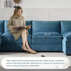 Divano componibile Whisen Modern Design 136 in ciniglia con doppie sedute e pouf mobili