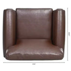 Divano Chesterfield in pelle PU classico, 84" L, divano a 3 posti/1 posto con braccioli arrotolati e finiture borchiate per soggiorno o ufficio ModernLuxe