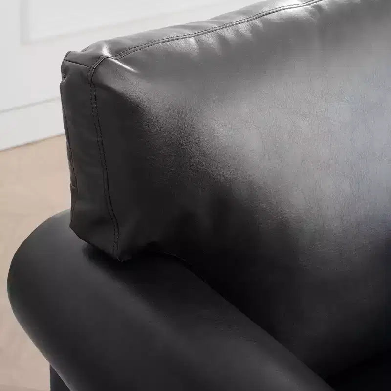 Divano Chesterfield in pelle PU classico, 84" L, divano a 3 posti/1 posto con braccioli arrotolati e finiture borchiate per soggiorno o ufficio ModernLuxe