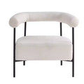 Christopher Knight Home Oliver Modern Boucle Upholstered Curved Accent Chair with Metal Frame, White