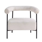 Christopher Knight Home Oliver Modern Boucle Upholstered Curved Accent Chair with Metal Frame, White