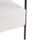 Christopher Knight Home Oliver, poltrona di design moderna curva con rivestimento in bouclé e struttura in metallo, bianca
