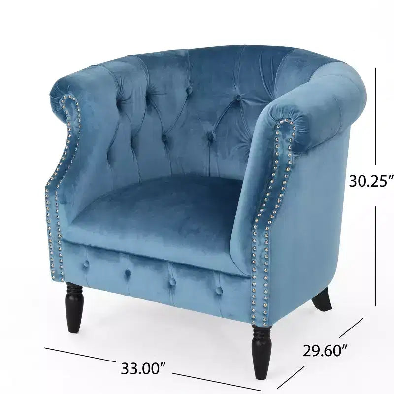 GDFStudio Justus Poltrona Club Rivestita con Bottoni in Stile Contemporaneo