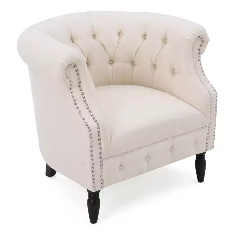 GDFStudio Justus Poltrona Club Rivestita con Bottoni in Stile Contemporaneo