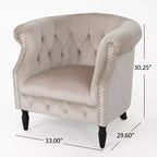 GDFStudio Justus Poltrona Club Rivestita con Bottoni in Stile Contemporaneo