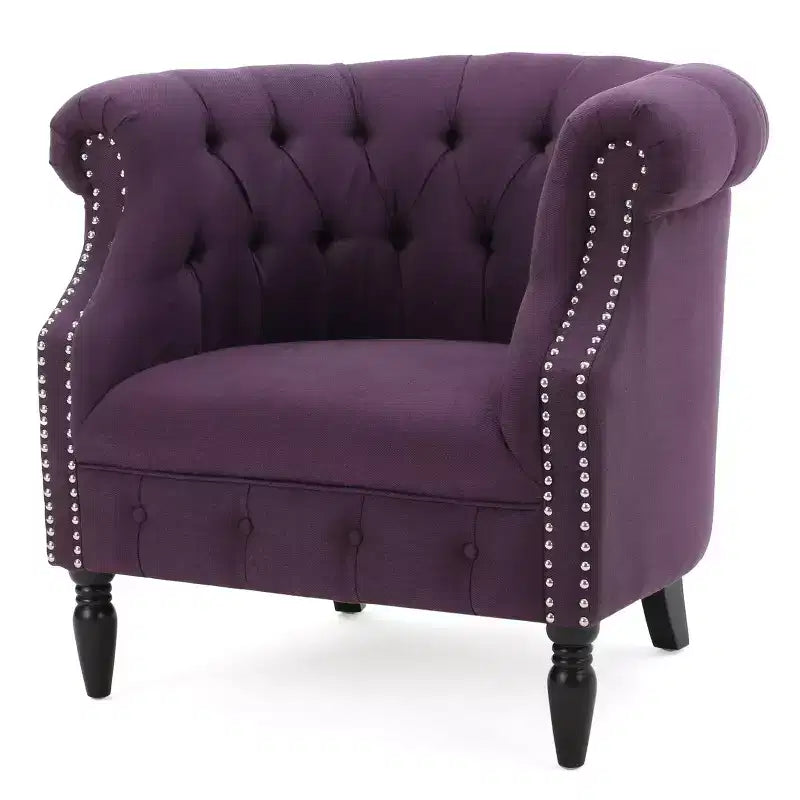 GDFStudio Justus Poltrona Club Rivestita con Bottoni in Stile Contemporaneo