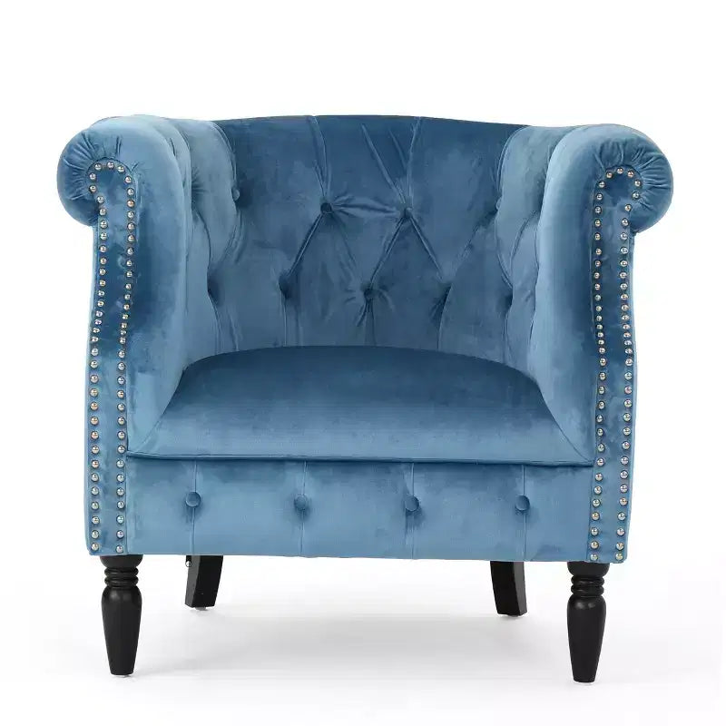 GDFStudio Justus Poltrona Club Rivestita con Bottoni in Stile Contemporaneo