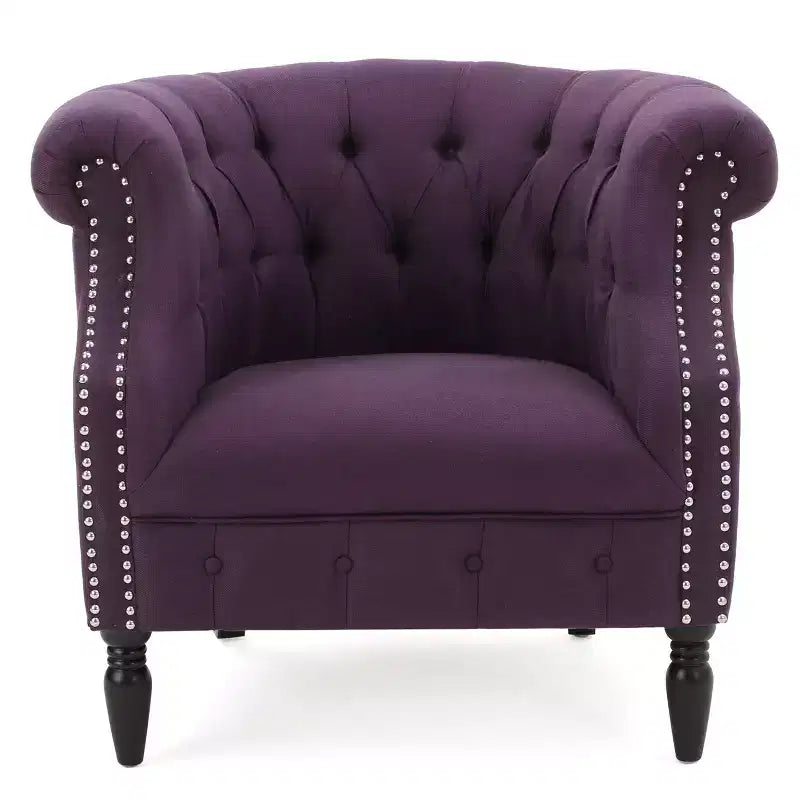 GDFStudio Justus Poltrona Club Rivestita con Bottoni in Stile Contemporaneo