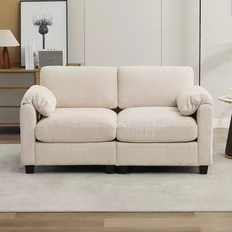 Hyleory 60.6'' Upholstered Corduroy Reception Loveseat Sofa Couch