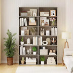 Costway Libreria a 6 Ripiani, Alta 70, con 6 Scaffali Aperti, Kit Antiribaltamento per Soggiorno Marrone/Nero