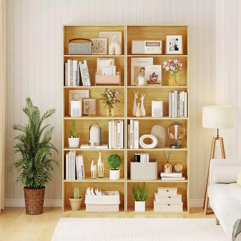 Costway Libreria a 6 Ripiani, Alta 70, con 6 Scaffali Aperti, Kit Antiribaltamento per Soggiorno Marrone/Nero
