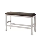 Simple Relax Upholstered Counter Height Bench in Off-White and Dark Gray