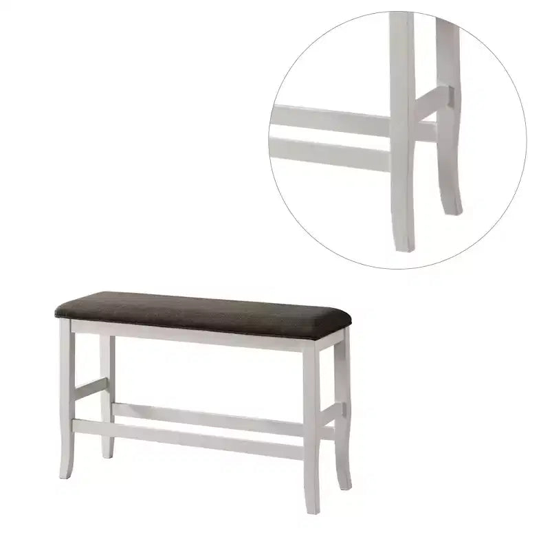 Panca Imbottita Alta da Cucina Simple Relax in Bianco Sporco e Grigio Scuro
