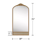 Specchio a figura intera in legno massello intagliato a vite fiorita ad angolo retto micro-blocco marrone 180x93x4cm (senza staffa)