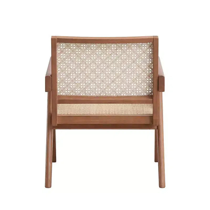Poltrona d'accento Simple Relax in rattan e legno naturale