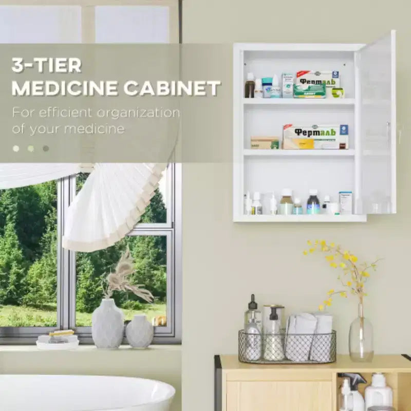 Mobiletto a muro in acciaio con chiusura a 3 ripiani, 16 x 21, per bagno o cucina, con 2 chiavi