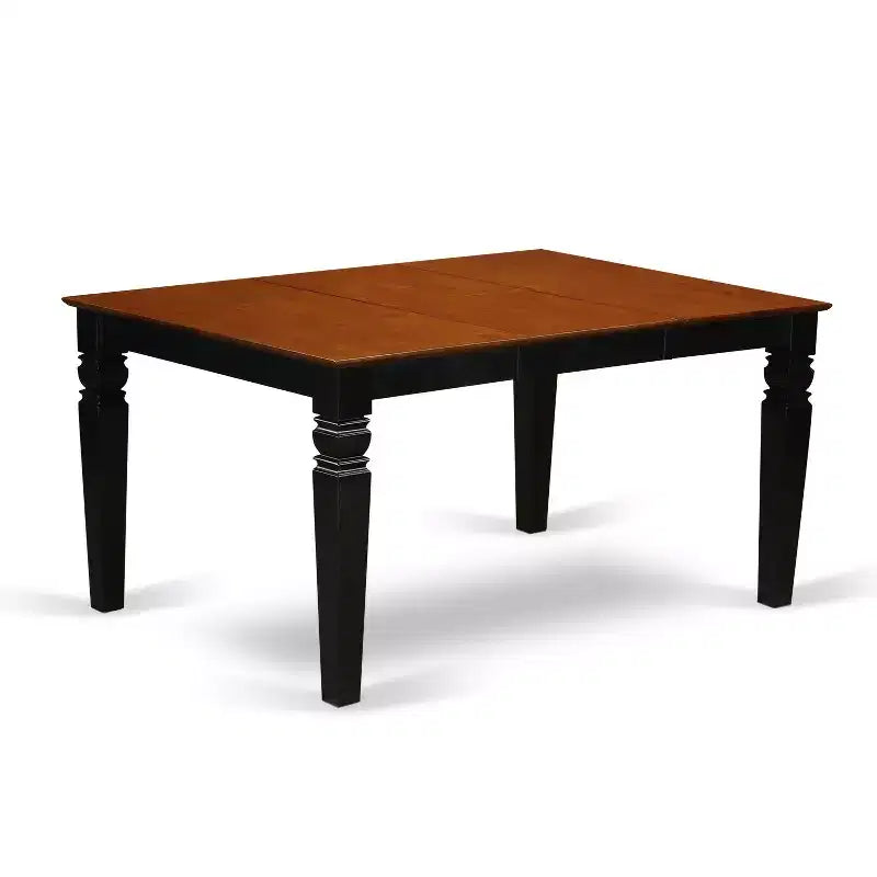 HomeStock Set da Pranzo 5 Pezzi Tavolo Rettangolare e 4 Sedie Ciliegio Nero