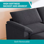 Divano componibile Mjkone da 117", divano a L, divano Cloud Couch Dupe con pouf mobile, divano a 3 posti per soggiorno e appartamento