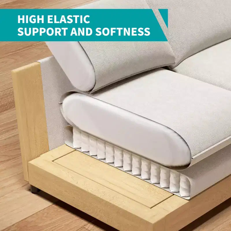 Divano componibile Mjkone da 117", divano a L, divano Cloud Couch Dupe con pouf mobile, divano a 3 posti per soggiorno e appartamento