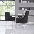 Inspired Home Marilyn Button Tufted Swoop Arm Acrylic Leg Dining Chair (Set of 2)