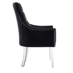 Inspired Home Marilyn Sedia da pranzo con braccioli e gambe acriliche, con bottoni, (set da 2)