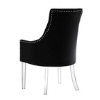 Inspired Home Marilyn Sedia da pranzo con braccioli e gambe acriliche, con bottoni, (set da 2)