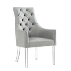 Inspired Home Marilyn Sedia da pranzo con braccioli e gambe acriliche, con bottoni, (set da 2)