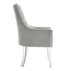 Inspired Home Marilyn Sedia da pranzo con braccioli e gambe acriliche, con bottoni, (set da 2)