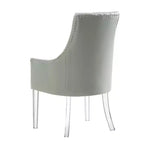 Inspired Home Marilyn Sedia da pranzo con braccioli e gambe acriliche, con bottoni, (set da 2)