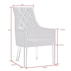 Inspired Home Marilyn Sedia da pranzo con braccioli e gambe acriliche, con bottoni, (set da 2)