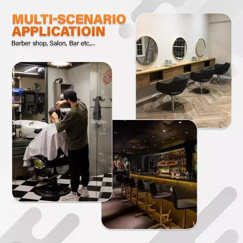 BestMassage Sgabello rotondo girevole con 5 ruote, regolabile, per salone e spa