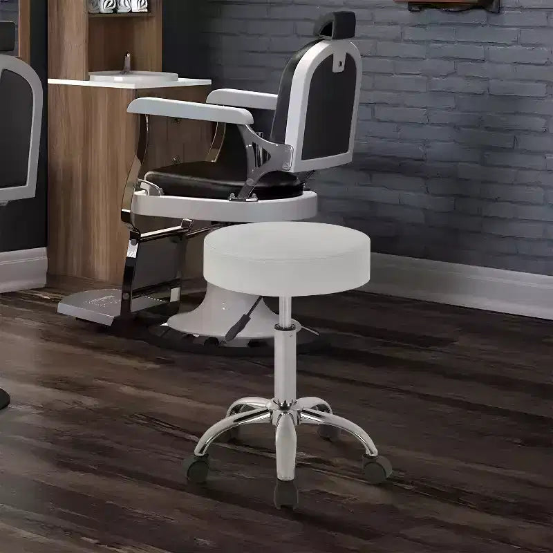 BestMassage Sgabello rotondo girevole con 5 ruote, regolabile, per salone e spa