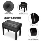 Yescom Piano Bench Pelle PU Contenitore Altezza Regolabile Sedile Imbottito Tastiera Nero