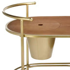 Alora Carrello Bar a 2 Ripiani Con Secchiello - BCT2502A - Oro Spazzolato/Naturale - Safavieh