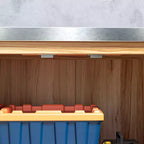 Outsunny Mobiletto Contenitore in Legno, Stazione di Preparazione Esterna con Piano in Metallo e Ripiano, Mobile Contenitore da Patio con Doppie Ante