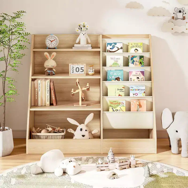 SUGIFT Scaffale a 4 ripiani per libri e giochi per bambini