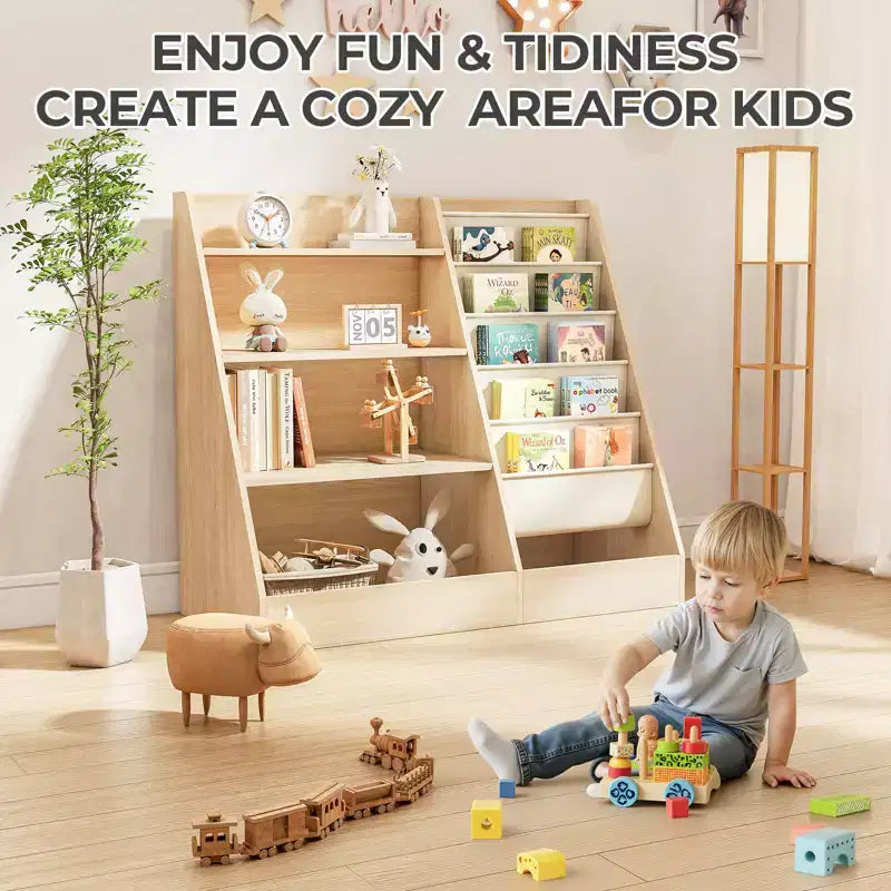 SUGIFT Scaffale a 4 ripiani per libri e giochi per bambini