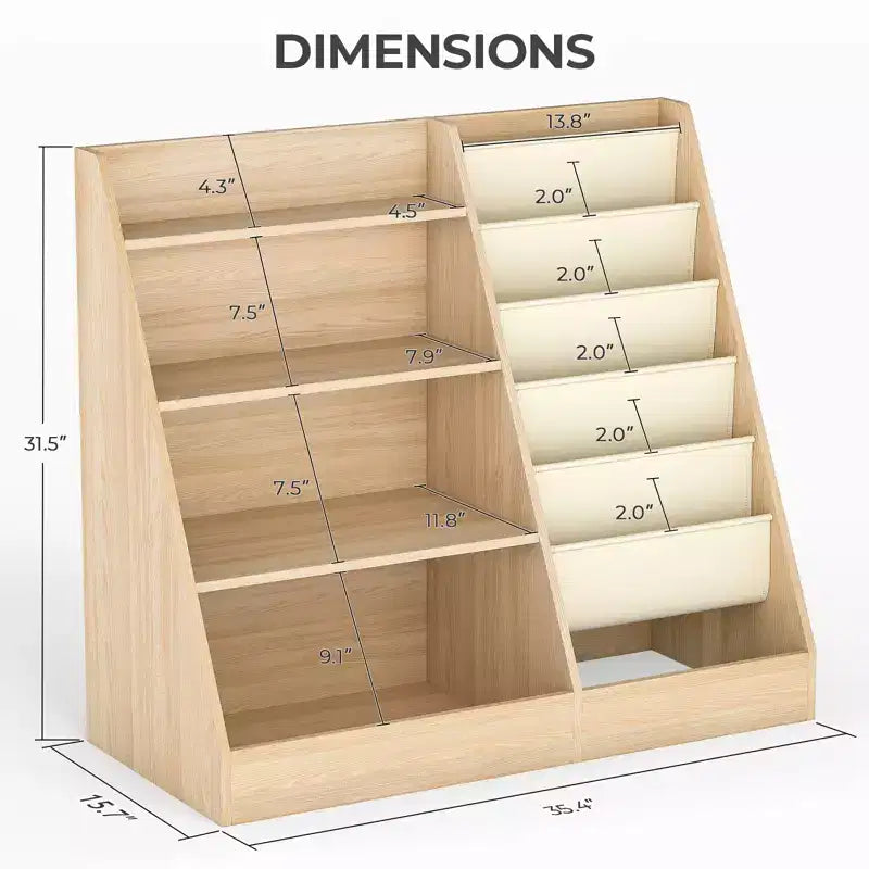 SUGIFT Scaffale a 4 ripiani per libri e giochi per bambini