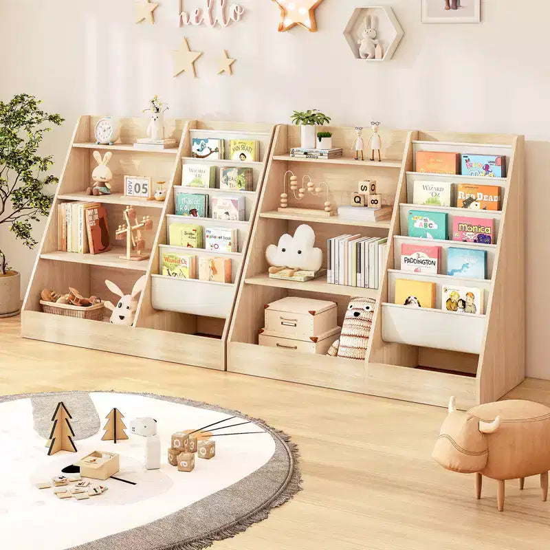 SUGIFT Scaffale a 4 ripiani per libri e giochi per bambini