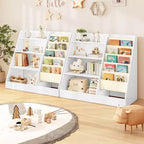SUGIFT Scaffale a 4 ripiani per libri e giochi per bambini